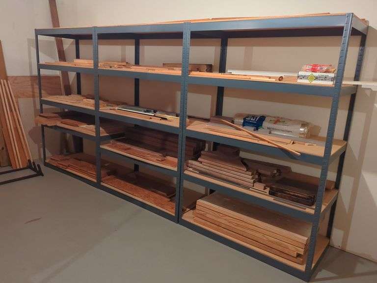 (3) Shelves and Scrap Wood Materials - 6' x 4' x 2' image
