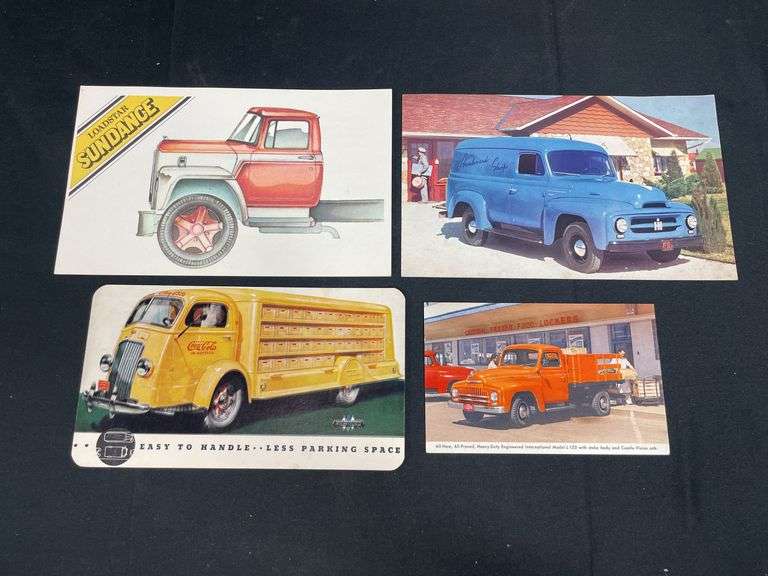 (4) International Truck Postcards image