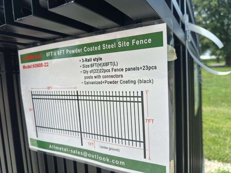 Powder Coated Steel Site Fence 8 X 6 Ft