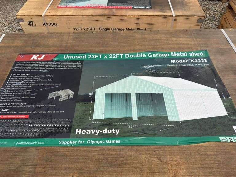 23 X 22FT Double Garage Metal Shed image