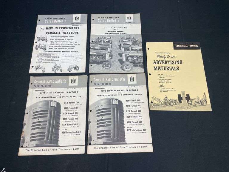 (5) IH Tractor Sales Bulletins + Advertising Materials image