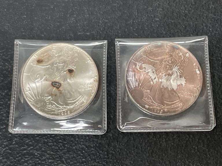 (2) 1995 $1 American Silver Eagle