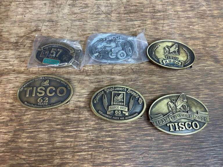 (6) TISCO Belt Buckles