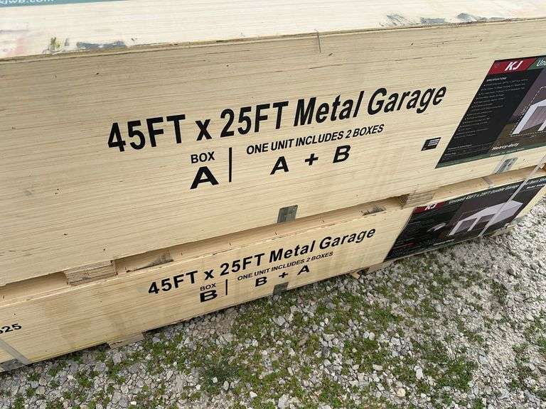 45 X 25FT Double Garage Steel Barn Shed