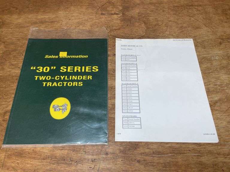 (2) John Deere 30 Series Sales Information + Reference Material image