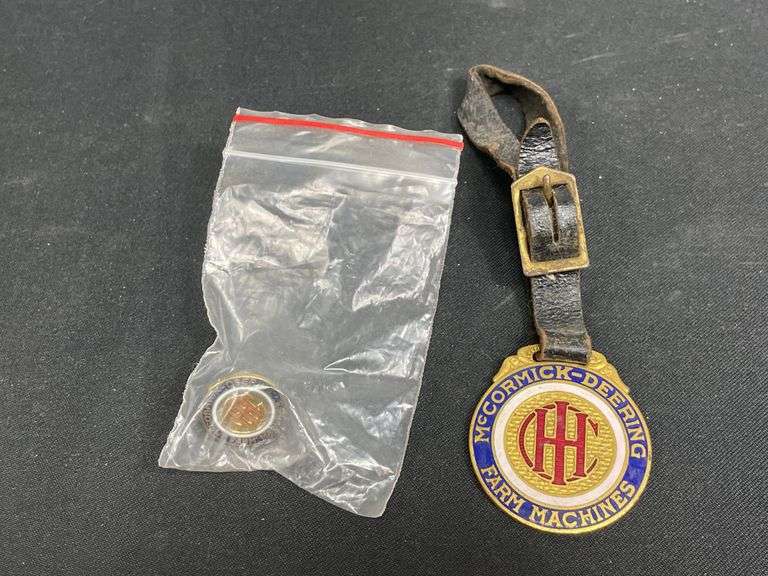 (2) IHC McCormick-Deering Farm Machines Pin + Watch Fob image