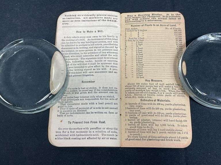 (2) 1892 Wm. Deering Notebook + IHC Postcard