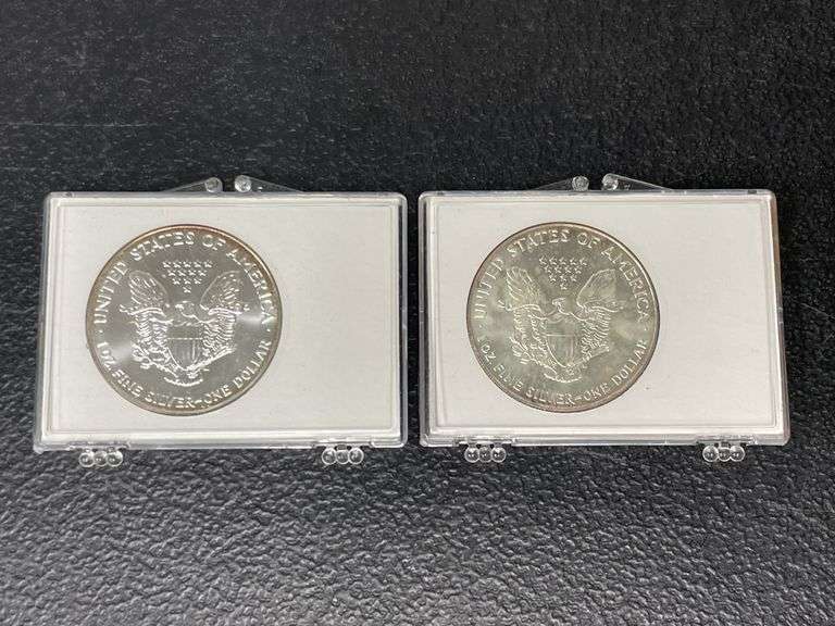 (2) 1993 $1 American Silver Eagle