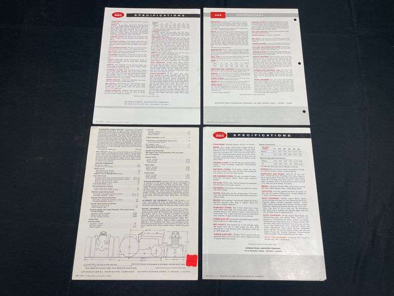 (4) IH Farmall 560 Tractor Sales Literature