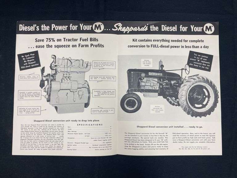 (3) Farmall M Tractor Sales Literature