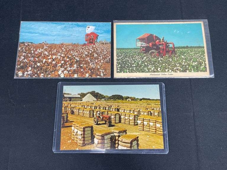 (3) IH Cotton Picker Postcards image