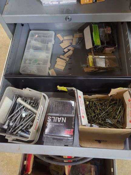 4 Ft Rolling Cabinet with Building Material Contents