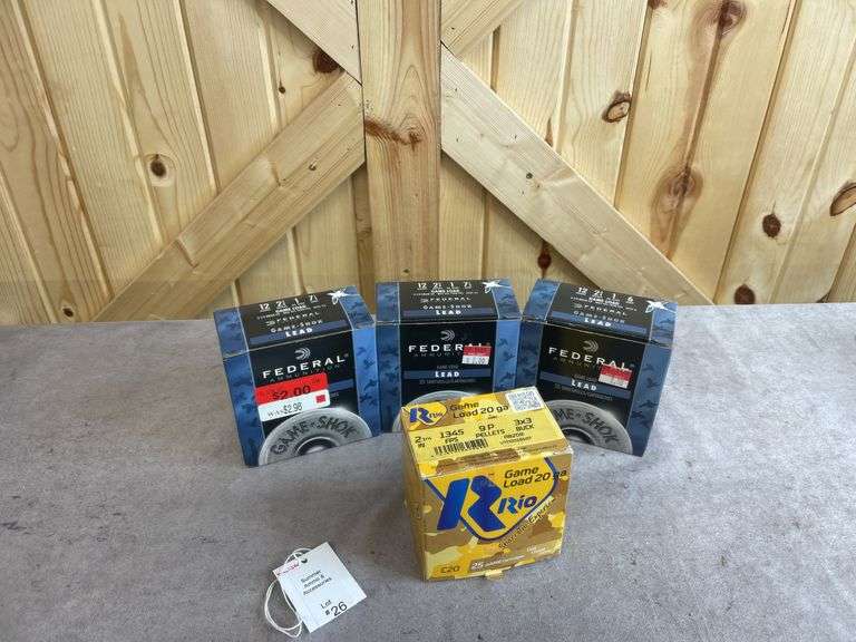 3 Boxes Federal No. 6 12 Gauge Game Shok , 1 Box Rio 000 Buck 20 Gauge image