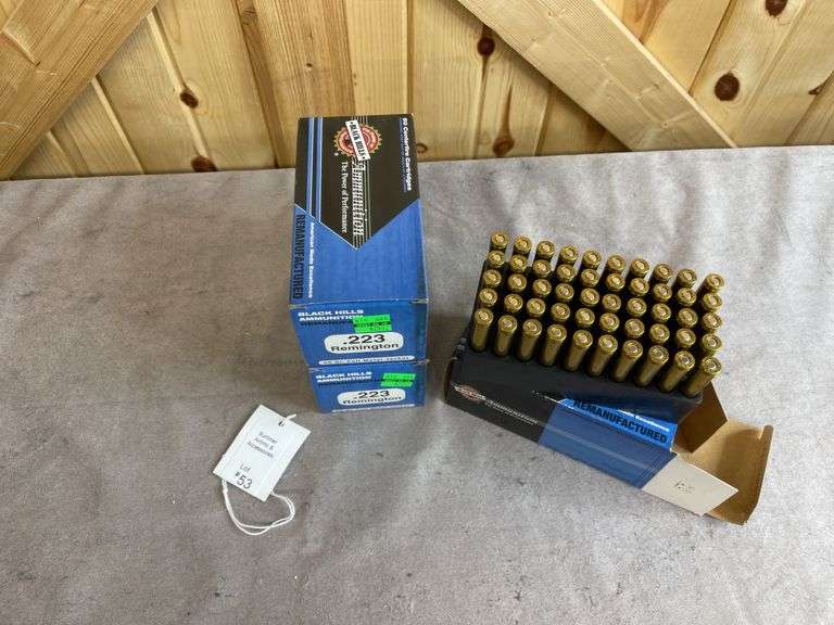3 Boxes/150 Rounds Black Hills 50 & 55 Gr. V-Max & FMJ .223 Remington