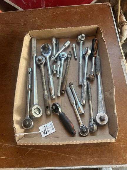 Assorted 1/4", 3/8", and 1/2" Ratchets & Extensions