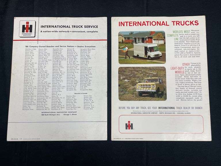 (2) International Truck Sales Literature