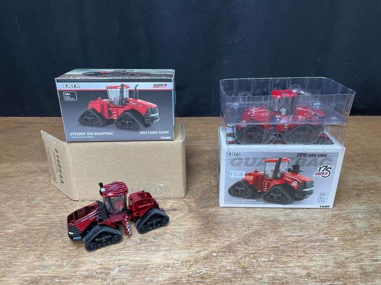 (2) 1/64 Case-IH Steiger 550  QuadTrac + QuadTrac Farm Show NIB Ertl image