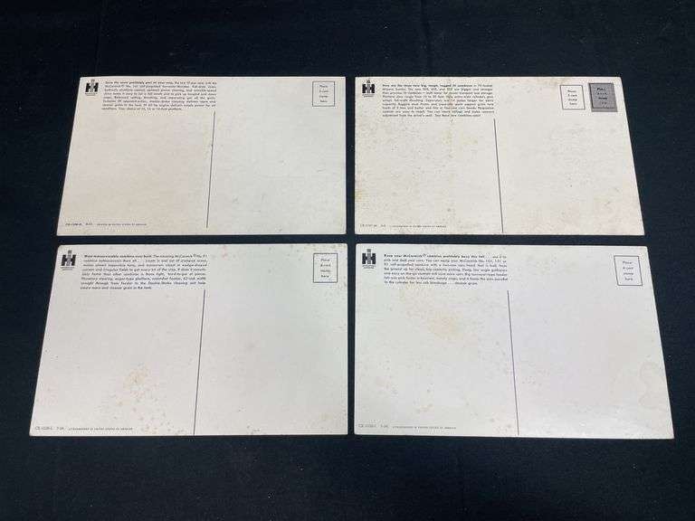 (4) IH Combine Postcards