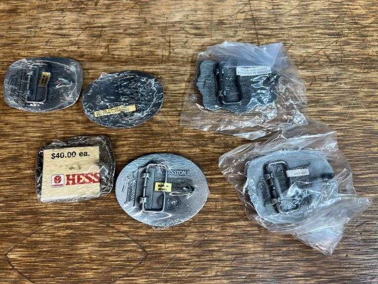 (6) Hesston Rodeo Belt Buckles