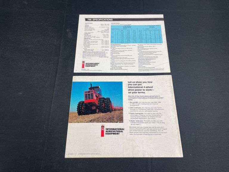 (2) IH 786 + 4wd Tractor Sales Literature