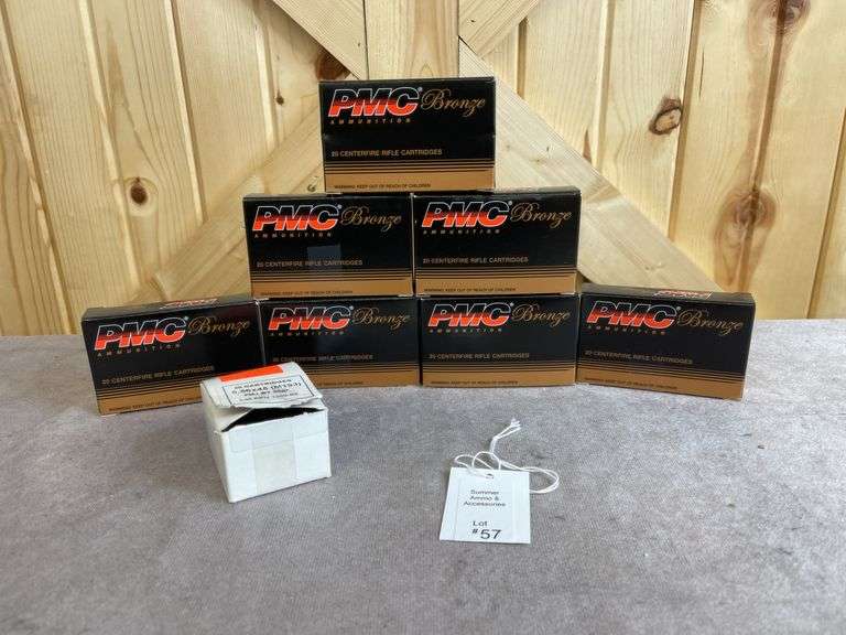 7 Boxes PMC Bronze 55 Gr. FMJ BT .223, 1 Box 5.56x45 FMJ BT image