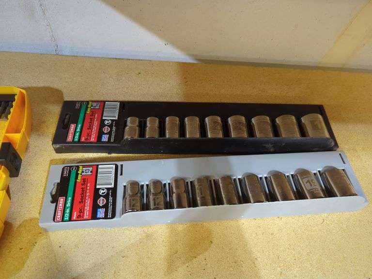 Assorted Drill Bits and Socket Sets