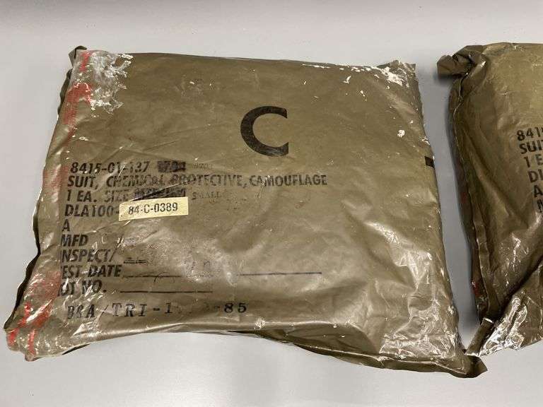 (2)-NOS 1980's US Camo Chemical Protective Suits