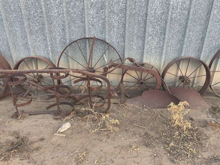 (6) Steel Wheels, Plow, and Cultivator image