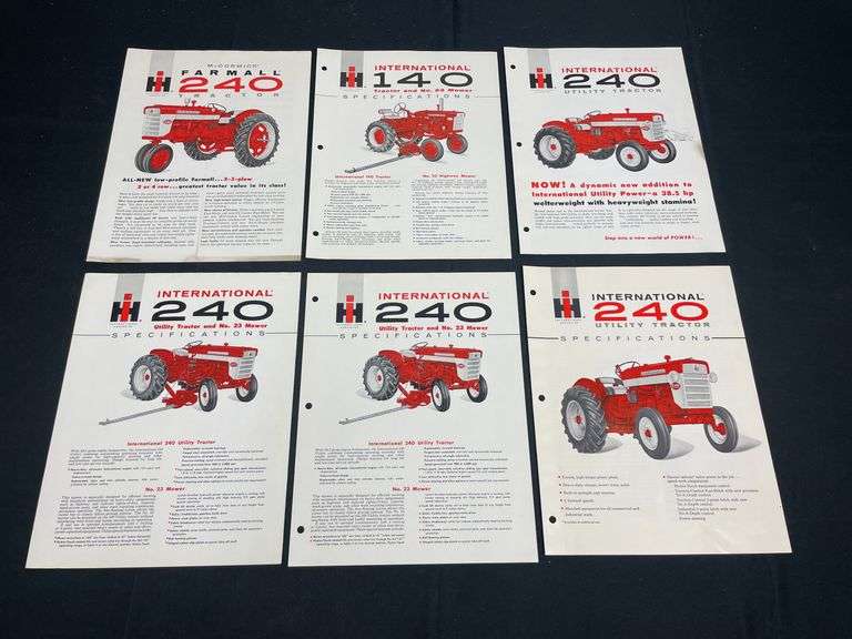(6) IH 140 + 240 Tractor Sales Literature image