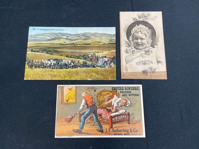 (3) Trade Cards + Postcard image