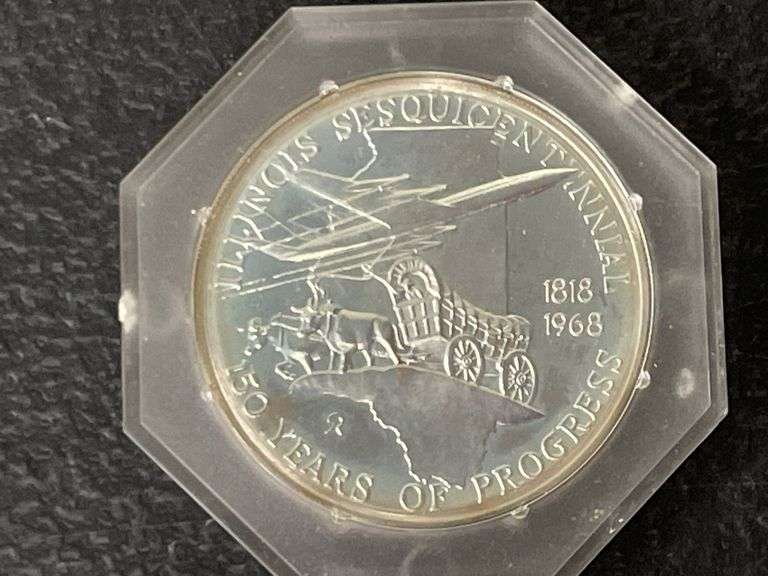 Silver Illinois Sesquicentennial Medallion Coin