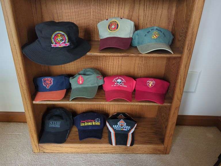 (9) Hats - Marines/Bears/Nascar image