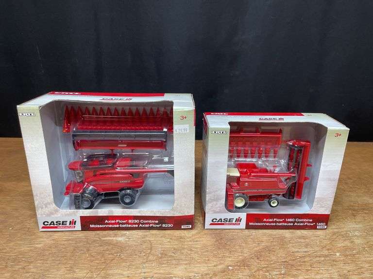 (2) 1/64 Case-IH 8230 + IH 1460 NIB Ertl image