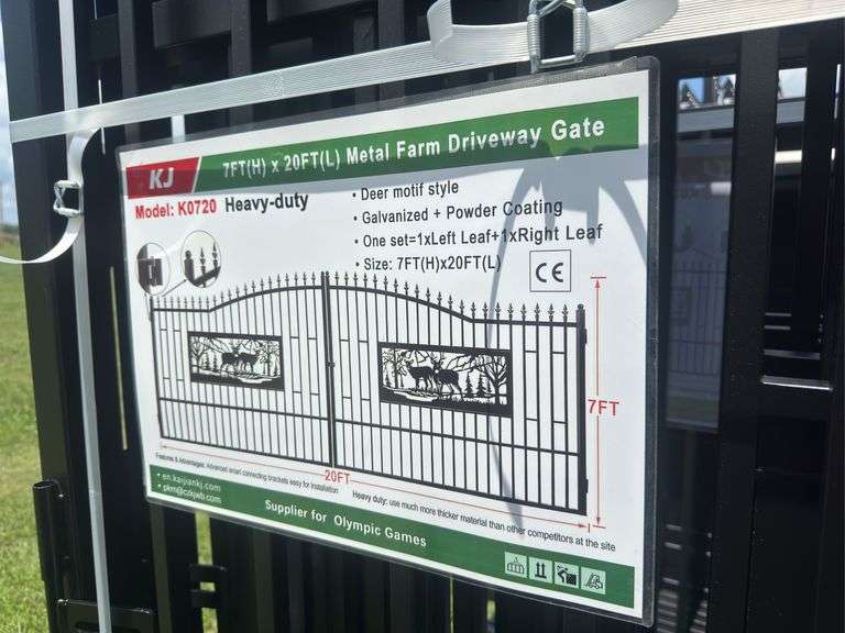 Metal Farm Driveway Gate 7 X 20 Ft 2 Pieces image