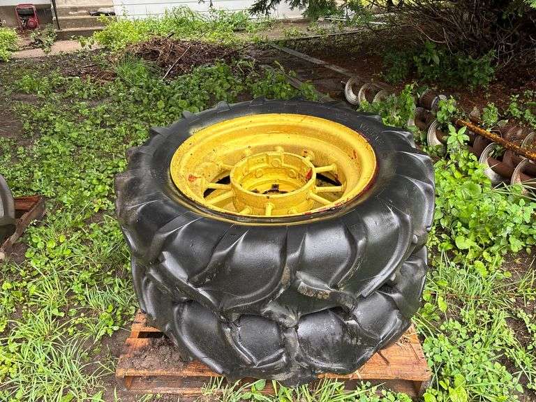(2) 11-24 Allstate Tires and Allis Chalmers F&H WC Wheels image