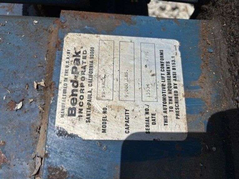 2-Post Lift, 9,000LB
