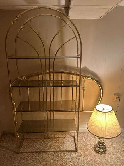 Metal Bookcase/Lamp/Metal Headboard