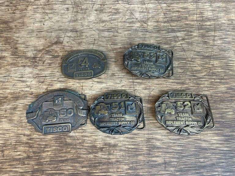 (5) TISCO Belt Buckles