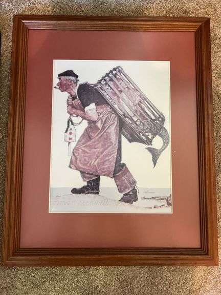 Normal Rockwell Framed Print and (2) Faux Ivy