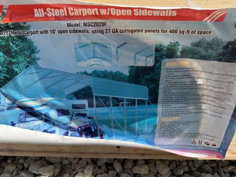 12 1/2 X 20FT Steel Open Car port image