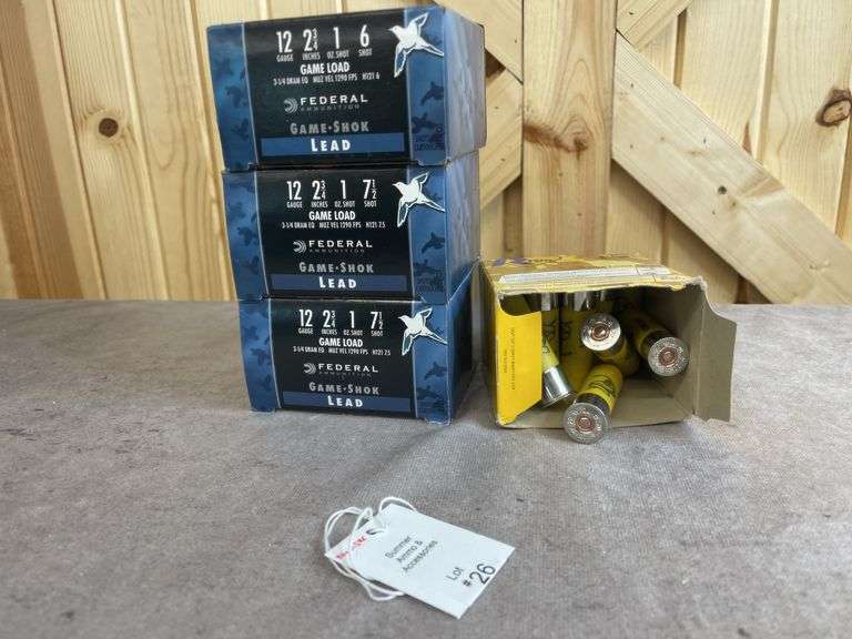 3 Boxes Federal No. 6 12 Gauge Game Shok , 1 Box Rio 000 Buck 20 Gauge