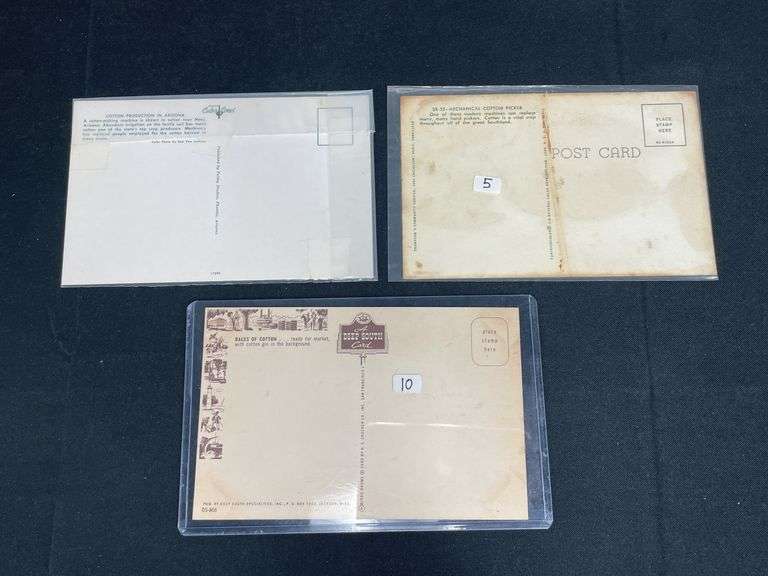 (3) IH Cotton Picker Postcards