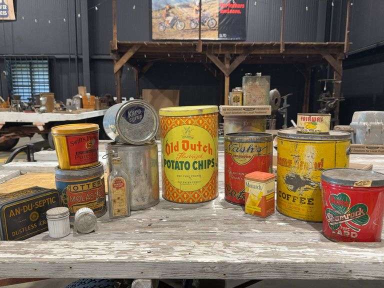 Assortment of household tins image