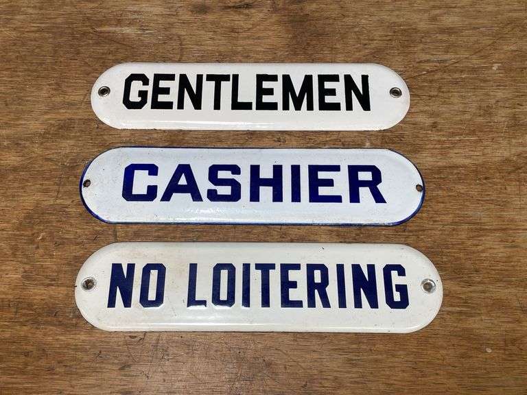 (3) Gentlemen, Cashier, No Loitering SSP Signs image
