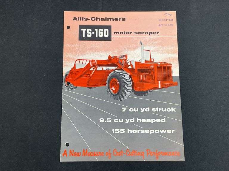 1959 Allis Chalmers TS-160 Motor Scraper Sales Literature image