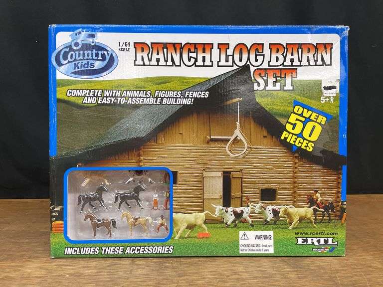 1/64 Ranch Log Barn Set NIB Ertl image