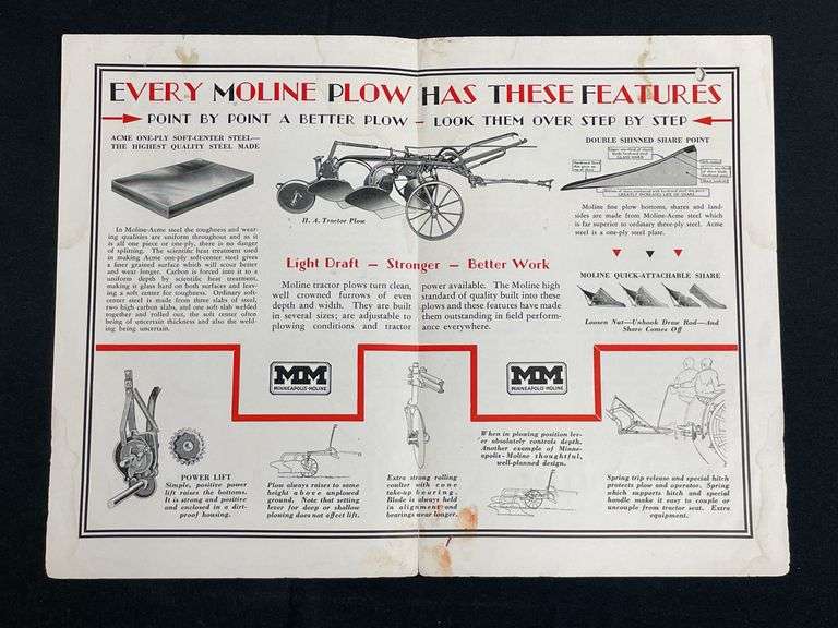 MM Tractor Plows Sales Literature