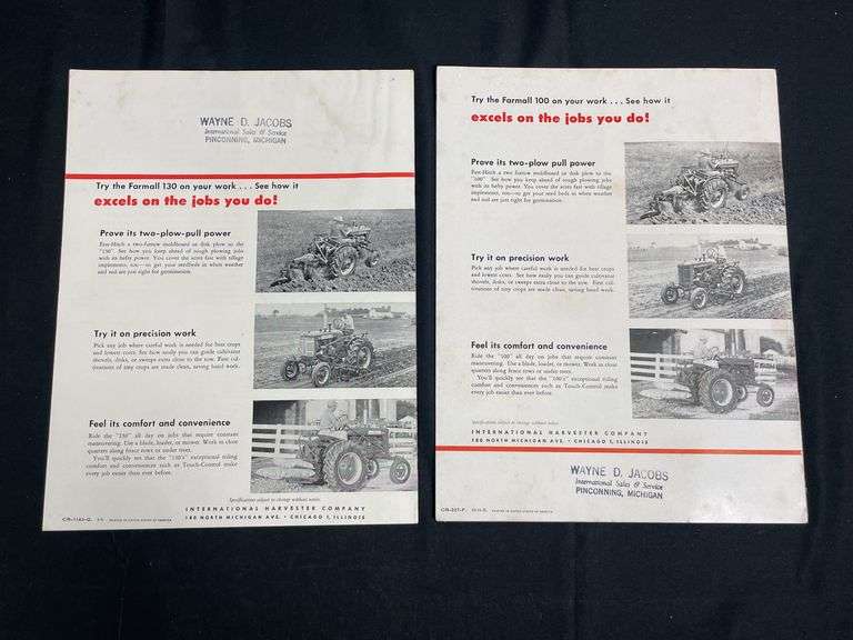 (2) Farmall 100 + 130 Tractor Sales Literature