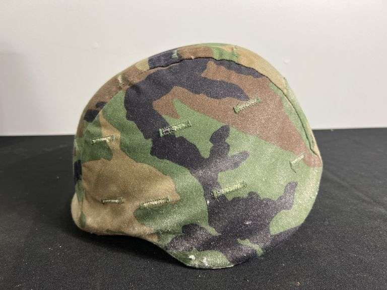 US PASGT Ballistic Helmet w/Camo Cover and Chinstrap image