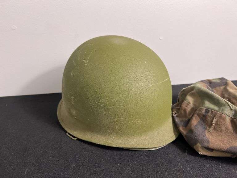 US Military Helmet w/Shell Liner & Camo Cover image